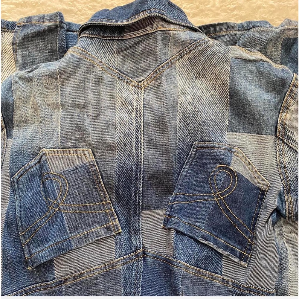 Blue Denim Patchwork Designer Dress - image 7